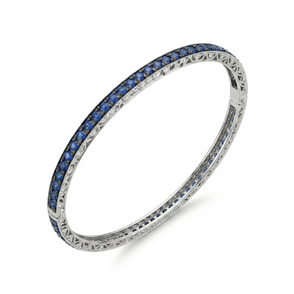 18K Blue Sapphire Bangle Bracelet